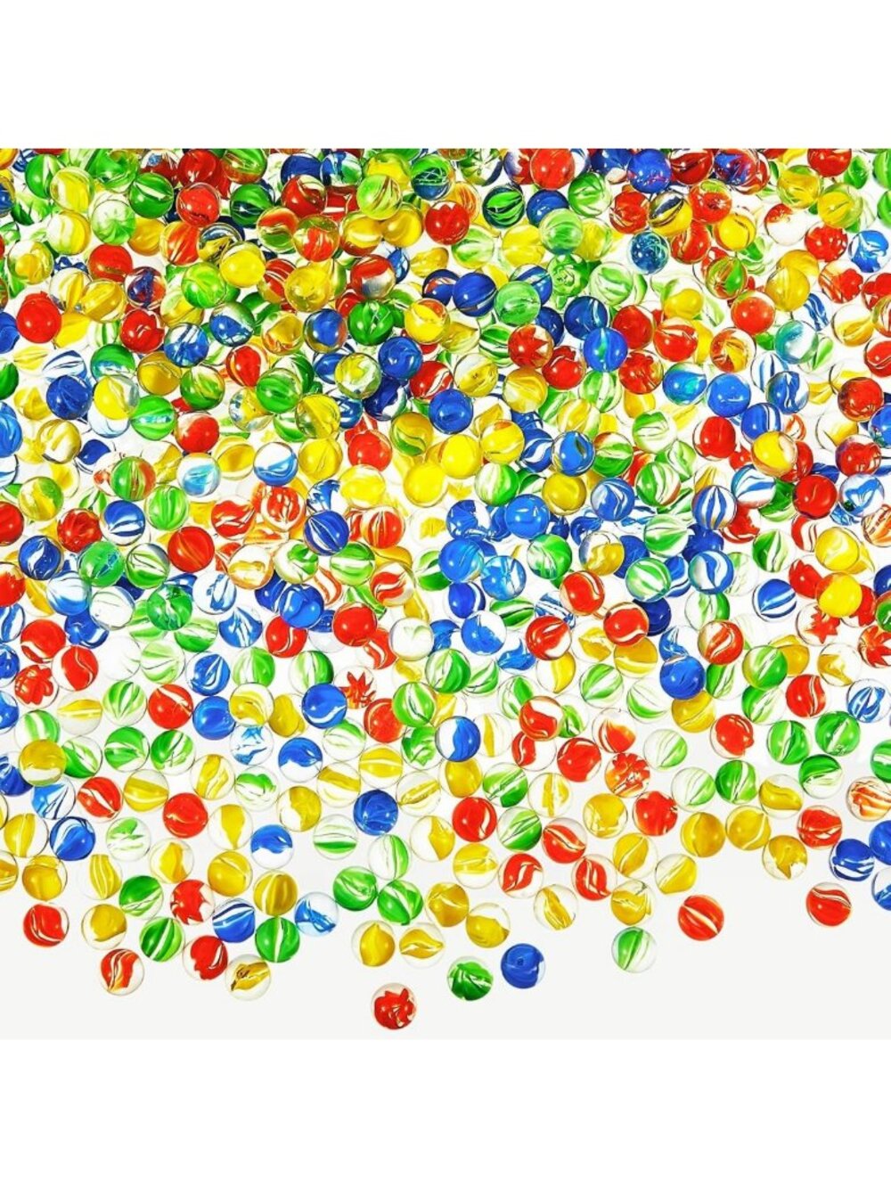 2400 Pcs Cat Eye Glass Marbles Bulk - 0.55 Inch Colorful Game Pieces for Kids
